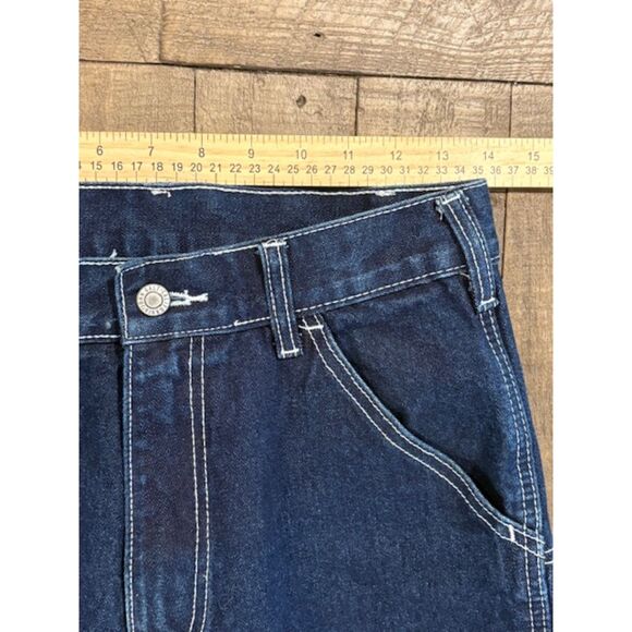 J Galt Hi Rise Wide Leg Jeans Ladies Small Dark Indigo Stretch Shanghai EUC - Picture 3 of 6